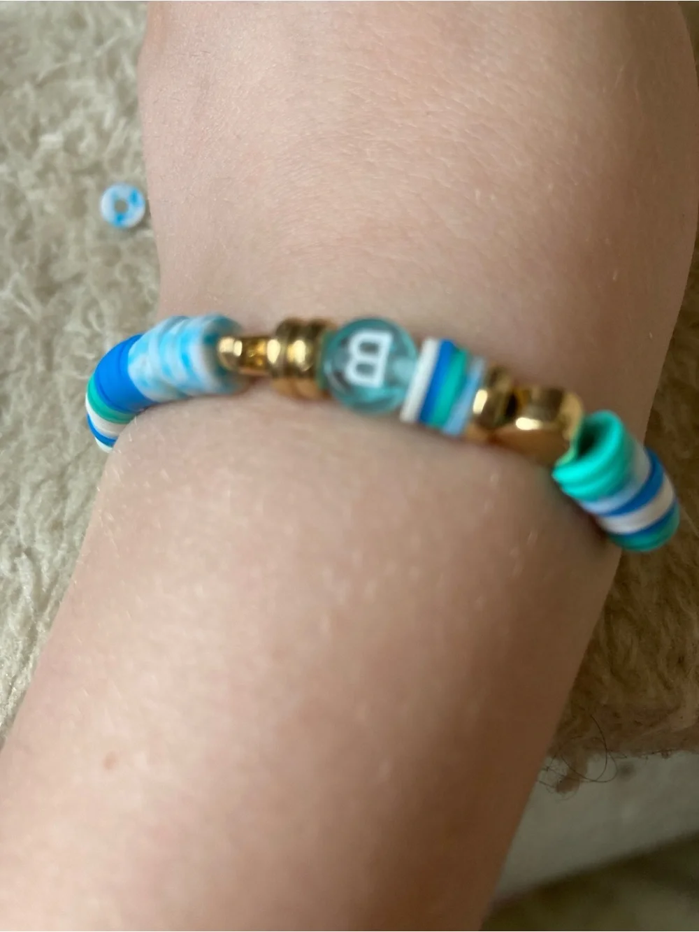 Kids Pastel Watermelon Letter Bead Bracelet - Multi